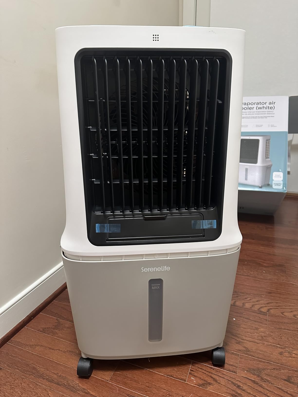 SereneLife Portable Air Cooler with 3200 CFM Power - High-Performance Evaporative Swamp Cooler for Indoor & Outdoor Spaces, 50 L Tank, 60° Oscillation, 12-Hour Timer, Wi-Fi & Remote Control (Black) customer photo 1