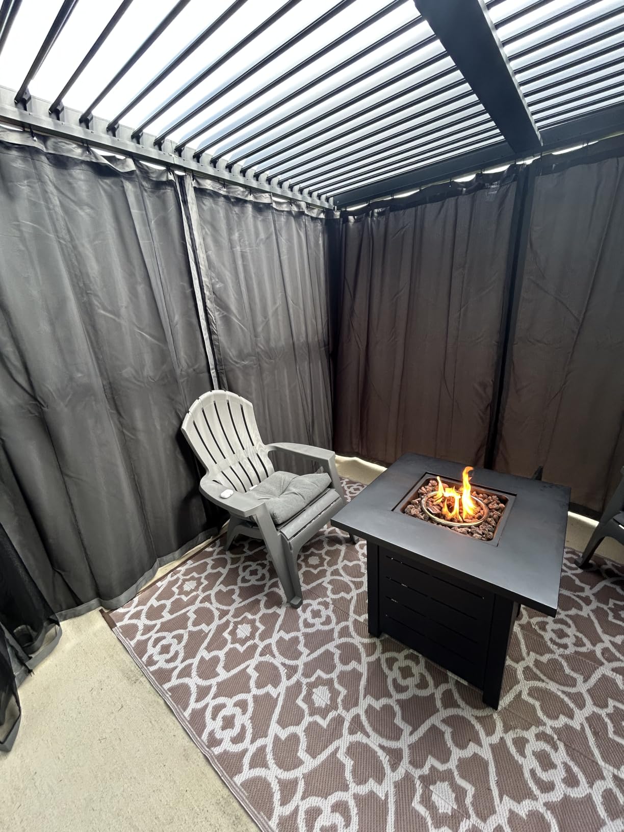Aoxun Louvered Pergola 12x16 All-Aluminum, Waterproof Curtains and Netting | Outdoor Gazebo with 2 Independent Adjustable Roofs, Integrated Drainage System for Patios, Deck & Backyard customer photo 2