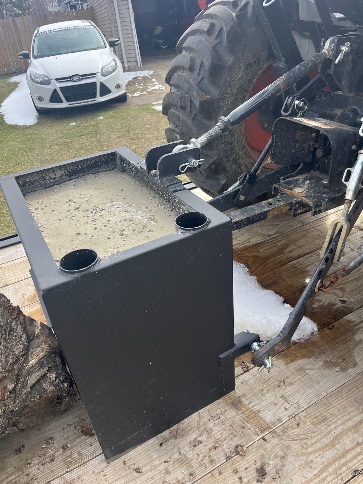 Garvee 3 Point Hitch Ballast Box, 800 LBS Tractor Ballast Box with 2 in Quick Hitch Receiver for 3 Point Category 1 Tractors, Loaders and Skid Steers customer photo 1