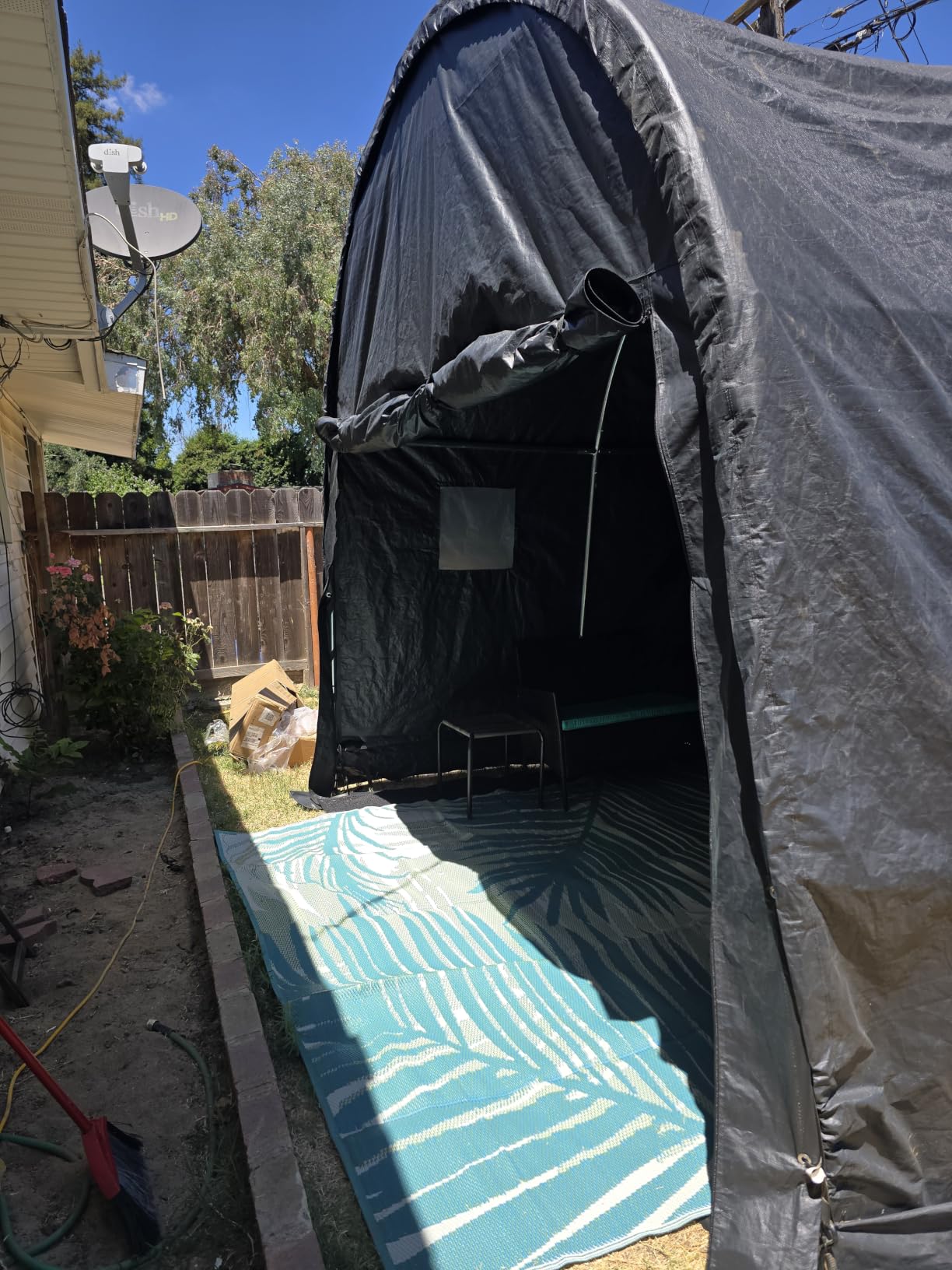 COBIZI Carport 12x20 Heavy Duty Storage Shelter Shed Portable Garage with All-Steel Metal Frame & Vents, Round Style Outdoor Storage Shed for Car, Truck, Boat, Waterproof Carport Canopy Anti-Snow customer photo 2