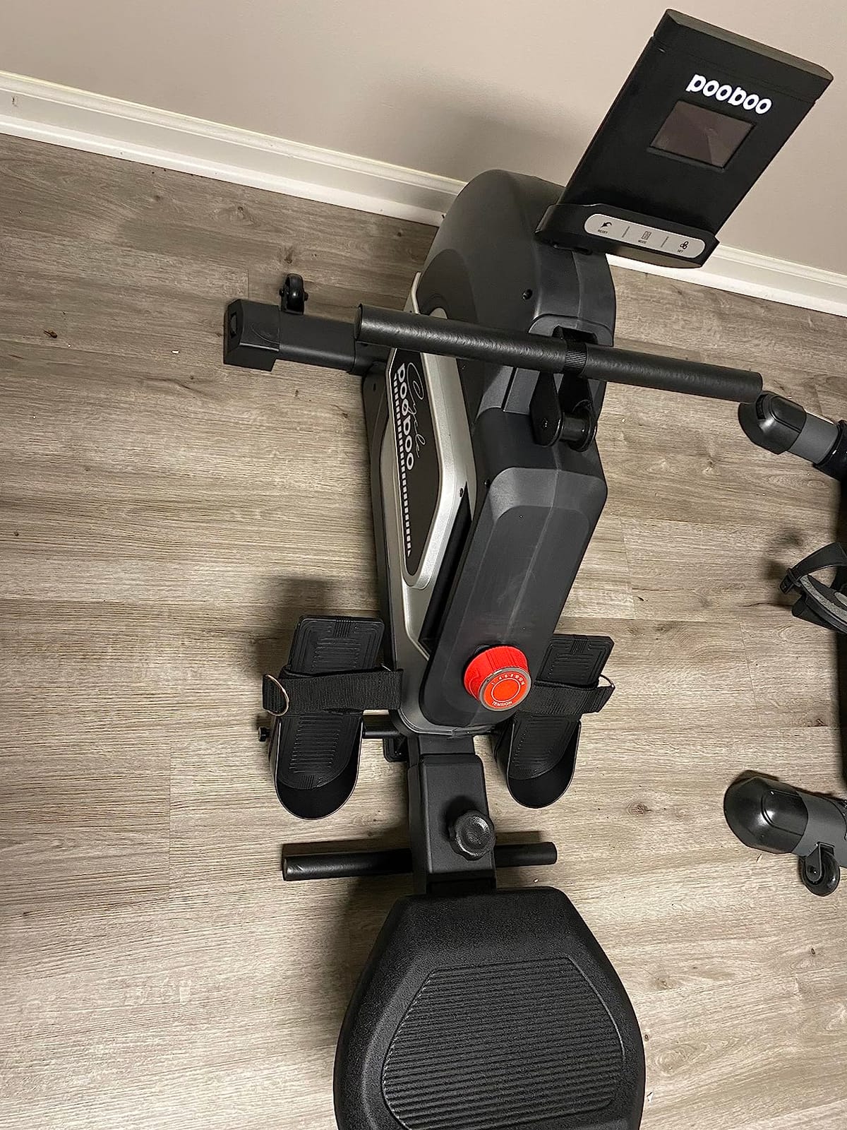 pooboo Rowing Machine for Home, Foldable Magnetic Rowing Machine | 14 Levels Quiet Resistance, Rower Machine with 350 LB Weight Capacity, Comfortable Padded Seat, LCD Monitor, App Support customer photo 2