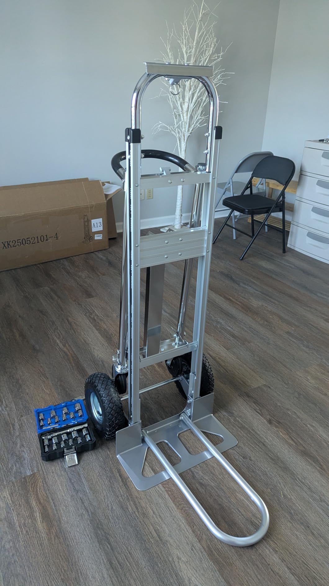 Stair Climbing Hand Truck, Heavy Duty 1000LBS 4-in-1 Aluminum Convertible Dolly Cart, Appliance Dolly Industrial Platform Cart Handtruck with Wheels for Moving, Office, Logistics, Shopping customer photo 2
