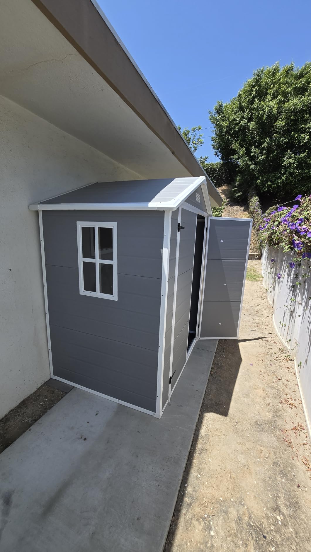 Patiowell 6x4 FT Resin Outdoor Storage Shed with Floor, Light Gray | Plastic Outside Sheds with Window, Garden Tool Shed with Lockable Door, For Patio Storage, Backyard customer photo 2