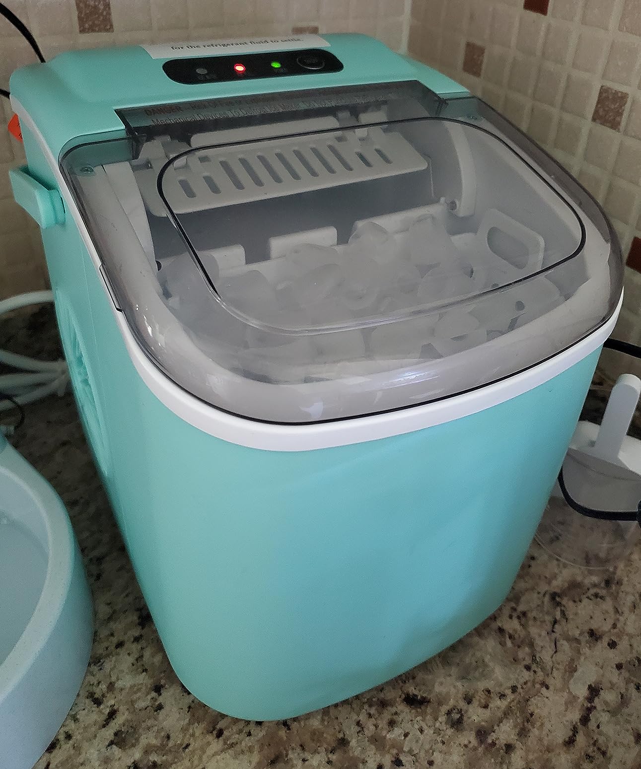 AGLUCKY Nugget Ice Maker Countertop with One-Touch Dispensing | 35 lbs/day, no scoop needed, soft chewable pebble texture, self-cleaning cycle, removable 1.8L water tank for Home & Kitchen customer photo 1