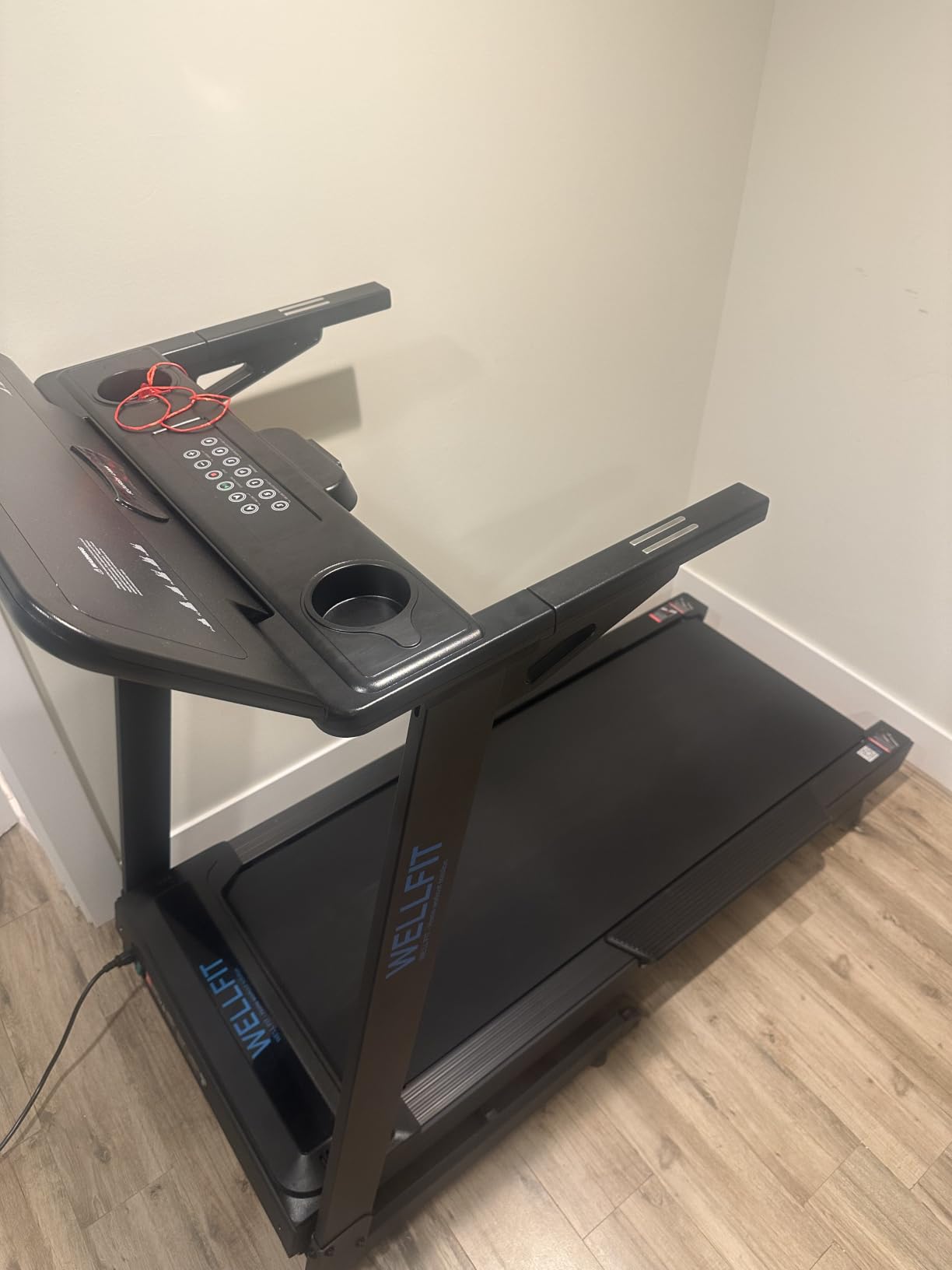 WELLFIT Treadmill with 15% Auto Incline, Foldable Heavy Duty Treadmill | 5.0HP, 10 MPH, 500 lbs Capacity, 20'' x 50'' Running Area Treadmills with Pulse Sensor, Bluetooth Player & Large LED Display customer photo 2