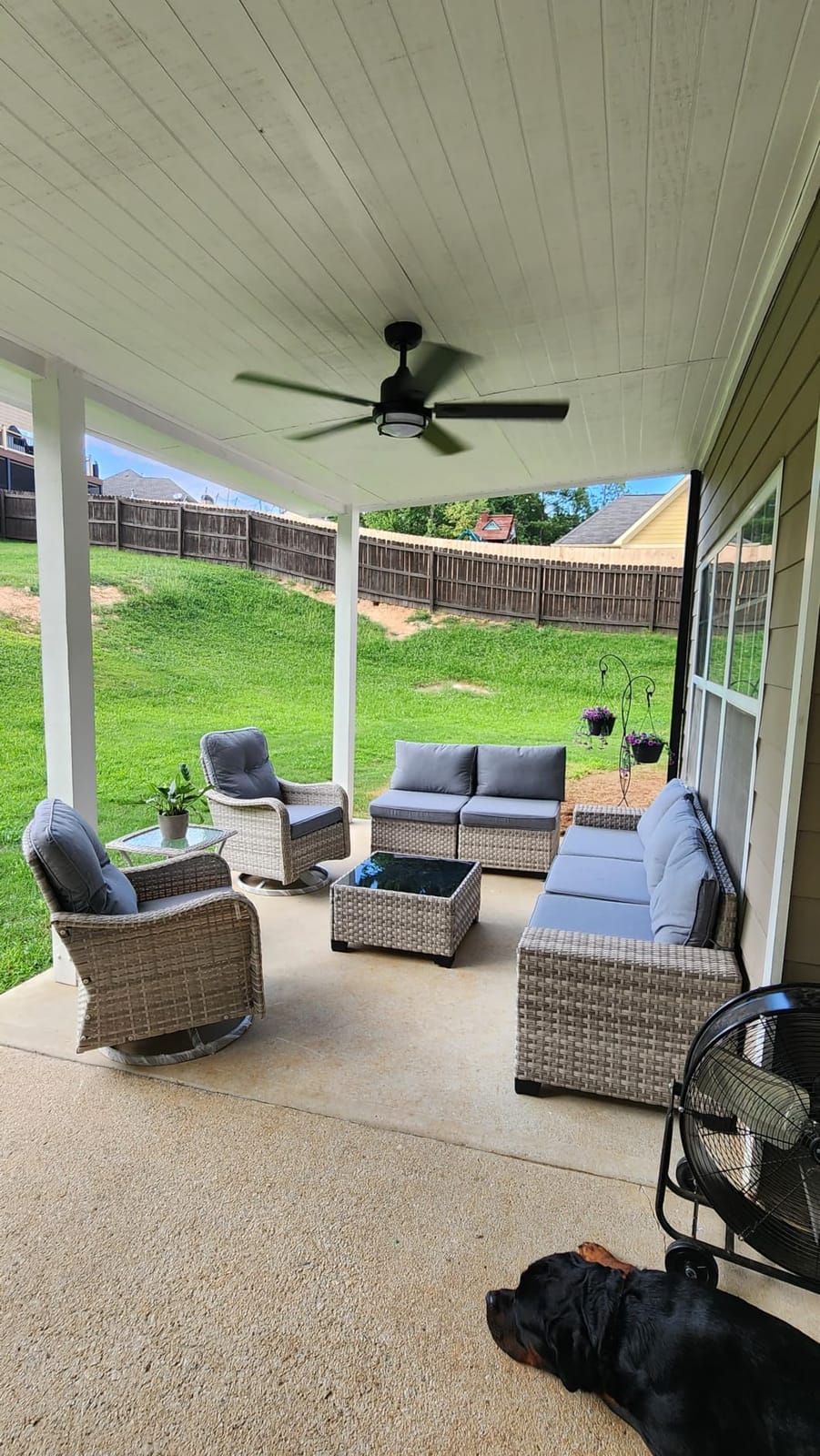 6 Piece Outdoor Wicker Patio Furniture Set Rattan Outdoor Sectional Sofa, Patio Sectional with 4-Inch Thickened Cushions & Coffee Table, All-Weather Rattan for Garden, Backyard, Porch, Charcoal Gray customer photo 2