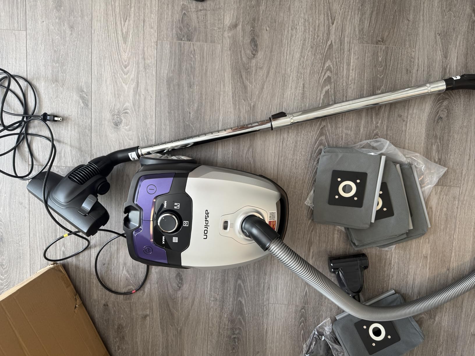 Aspiron Canister Vacuum, 1600W/40Kpa Canister Bagged Vacuum, 4QT Dust Bag, H13 HEPA Filter, 5 Tools, Pet-Friendly, Variable Power Control customer photo 1