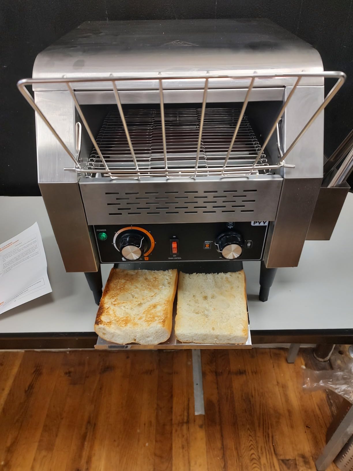 PYY Commercial Conveyor Toaster 450pcs/h - Commercial Toaster for Toast, Bun, Bagel, Bread, Heavy Duty Stainless Steel Toaster Oven for Restaurant, Bakery, Buffet Use customer photo 2