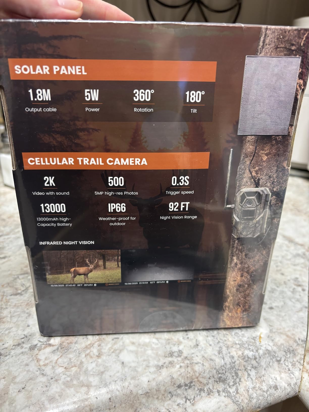 MagicEagle Cellular Trail Camera 4G Wild Game Cameras 13,000 mAh Battery Solar Panel 2K Audible Video No-Glow IR Night Vision IP66 Waterproof for Wildlife Deer Monitoring Home Security (Army Green) customer photo 2