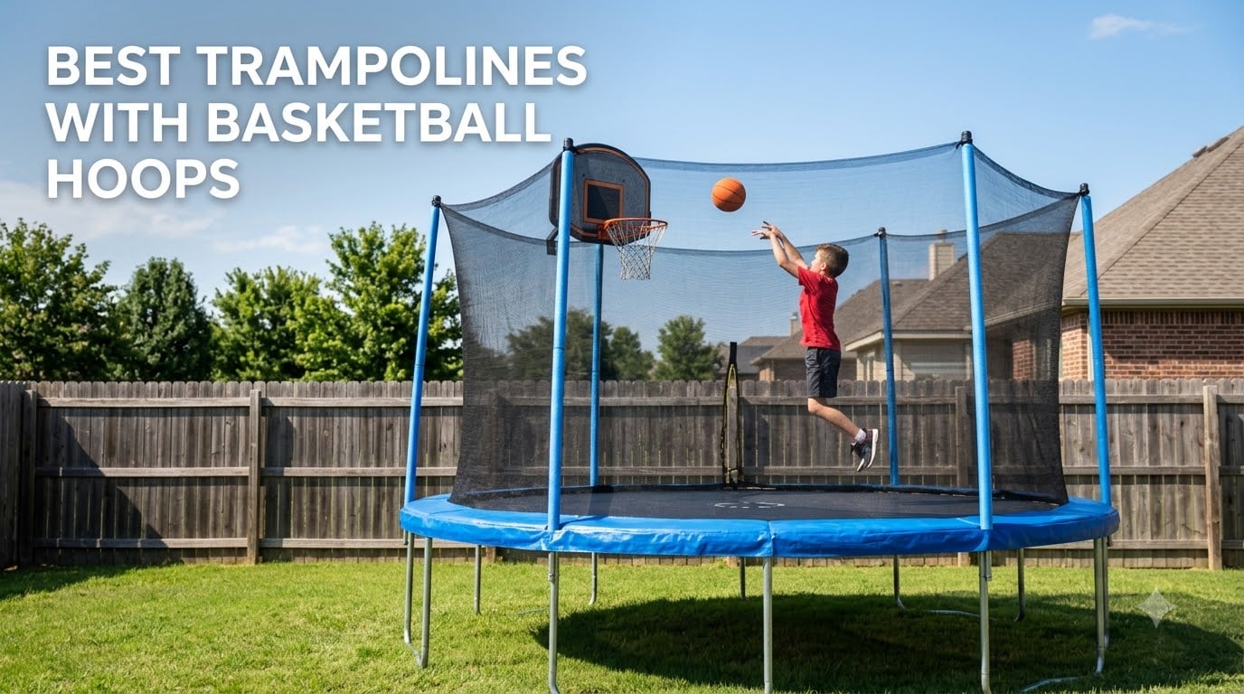 best trampolines with basketball hoops