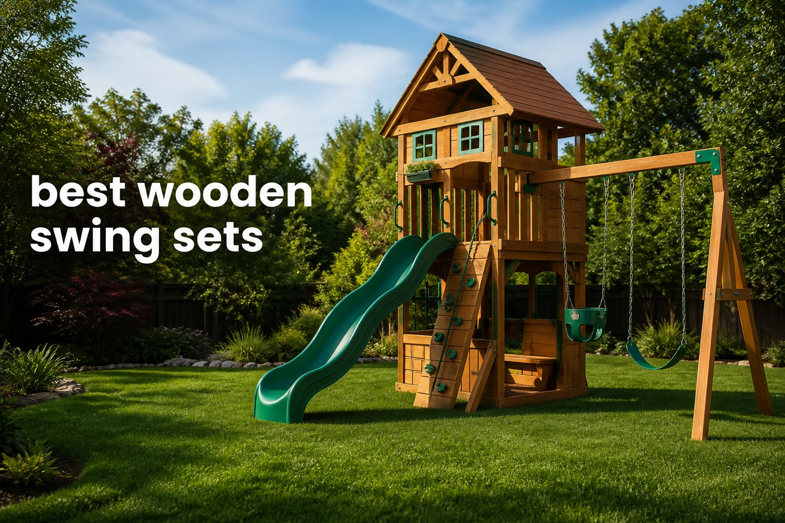 best wooden swing sets