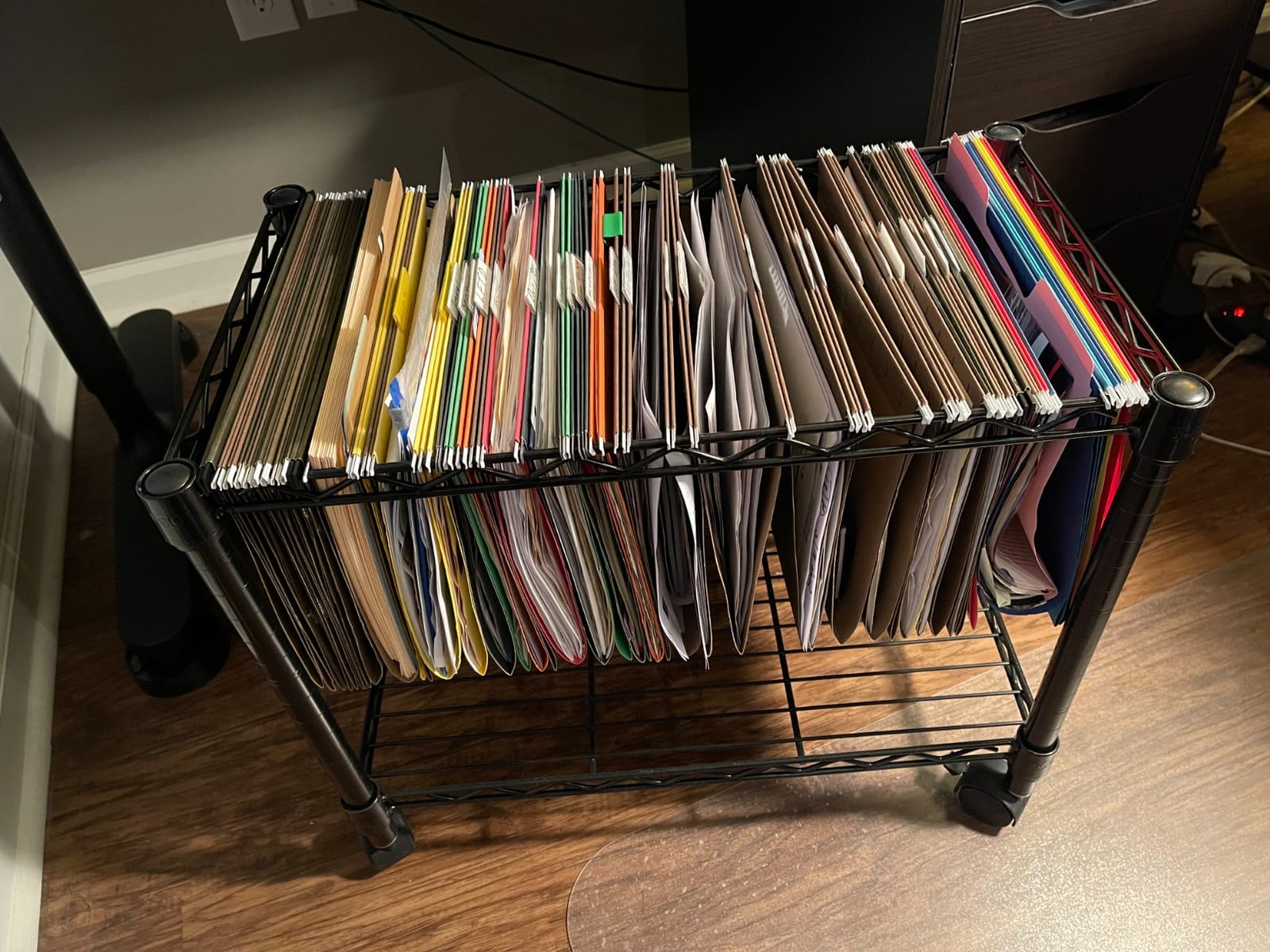 Safco Compact Rolling Cart, Fits Letter and Legal-Size Hanging Folders, Mobile File Storage, Steel, Black customer photo 2