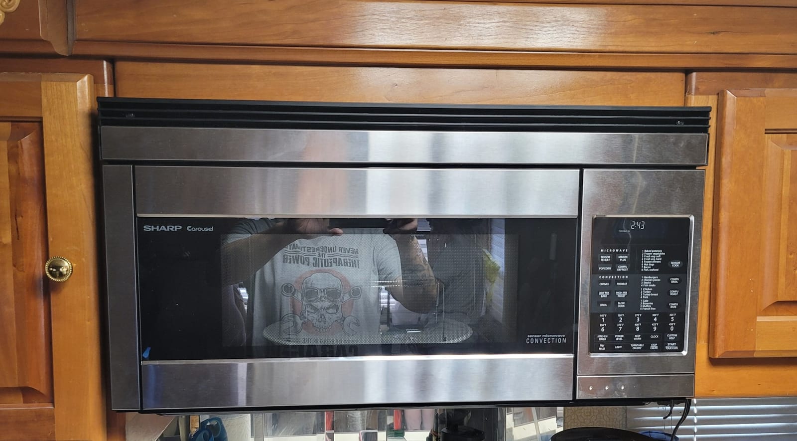 Sharp R1874T 30 in. 1.1 cu. ft. Over the Range Convection Microwave Oven | 1.1-Cu. Ft. Over-the-Range Convection Microwave, 850W, Stainless Steel customer photo 1