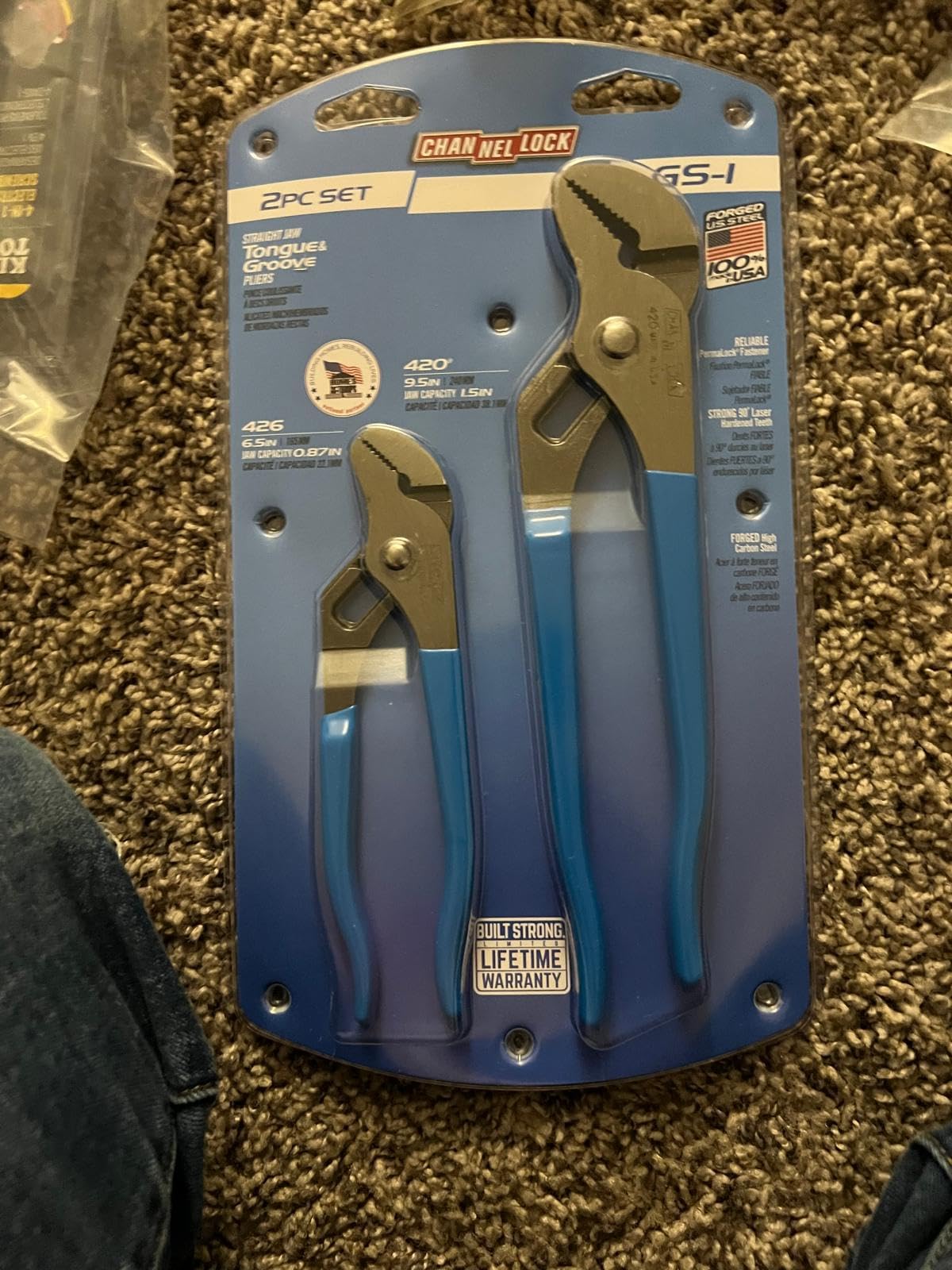 Channellock Tongue and Groove Plier Set TG-1-2 Piece, Slip Joint, High Carbon Steel - 9.5 in, 12 in customer photo 1