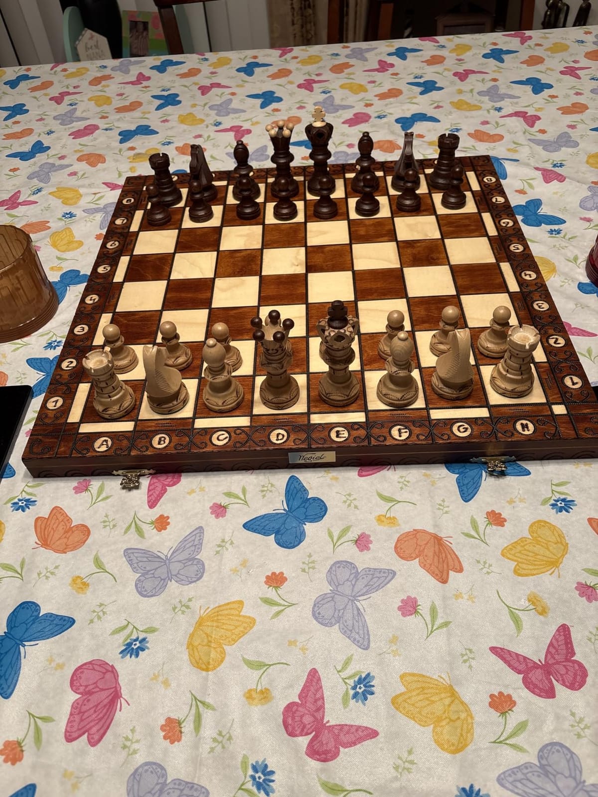 Wegiel Handmade European Ambassador Chess Set - Wooden 21 Inch Beech & Birch Board with Felt Base - Carved Hornbeam & Sycamore Wood Chess Pieces customer photo 1
