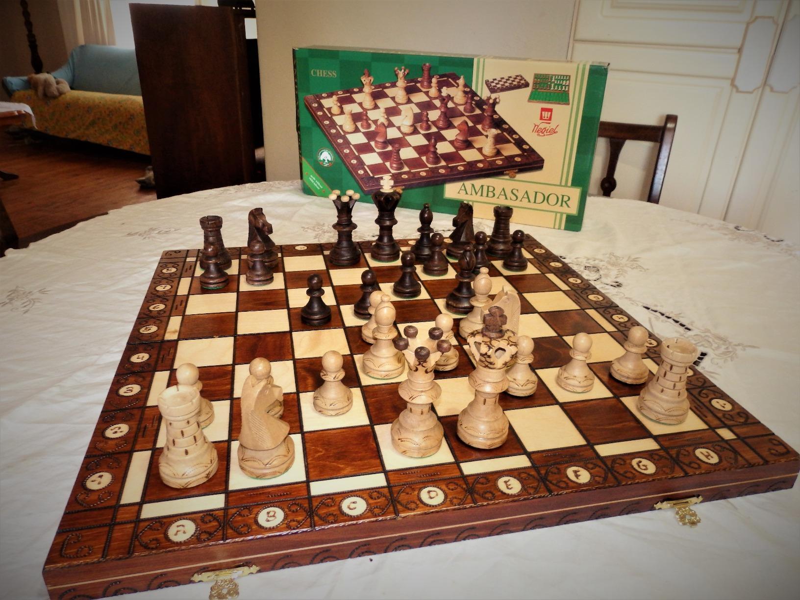 Wegiel Handmade European Ambassador Chess Set - Wooden 21 Inch Beech & Birch Board with Felt Base - Carved Hornbeam & Sycamore Wood Chess Pieces customer photo 2