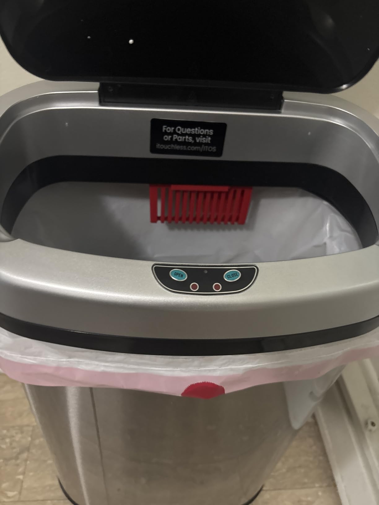 iTouchless 13 Gallon Sensor Trash Can with Lid | Pet Lock and Odor Filter customer photo 1