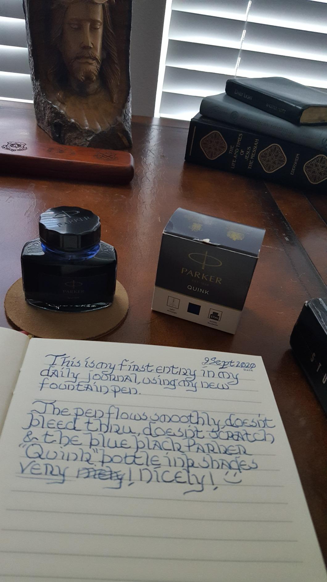 Parker QUINK Ink Bottle, Blue-Black, 57 ml - Fountain Pen Refill customer photo 2