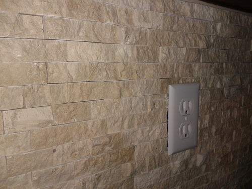 Light 1 X 2 Split Face Travertine Mosaic Tile customer photo 2