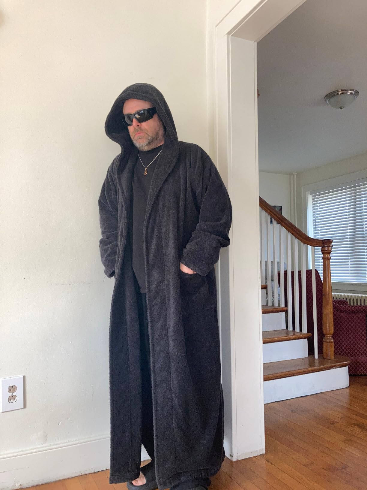 Arus Men's Hood'n Full Ankle Length Hooded Turkish Cotton Bathrobe customer photo 2