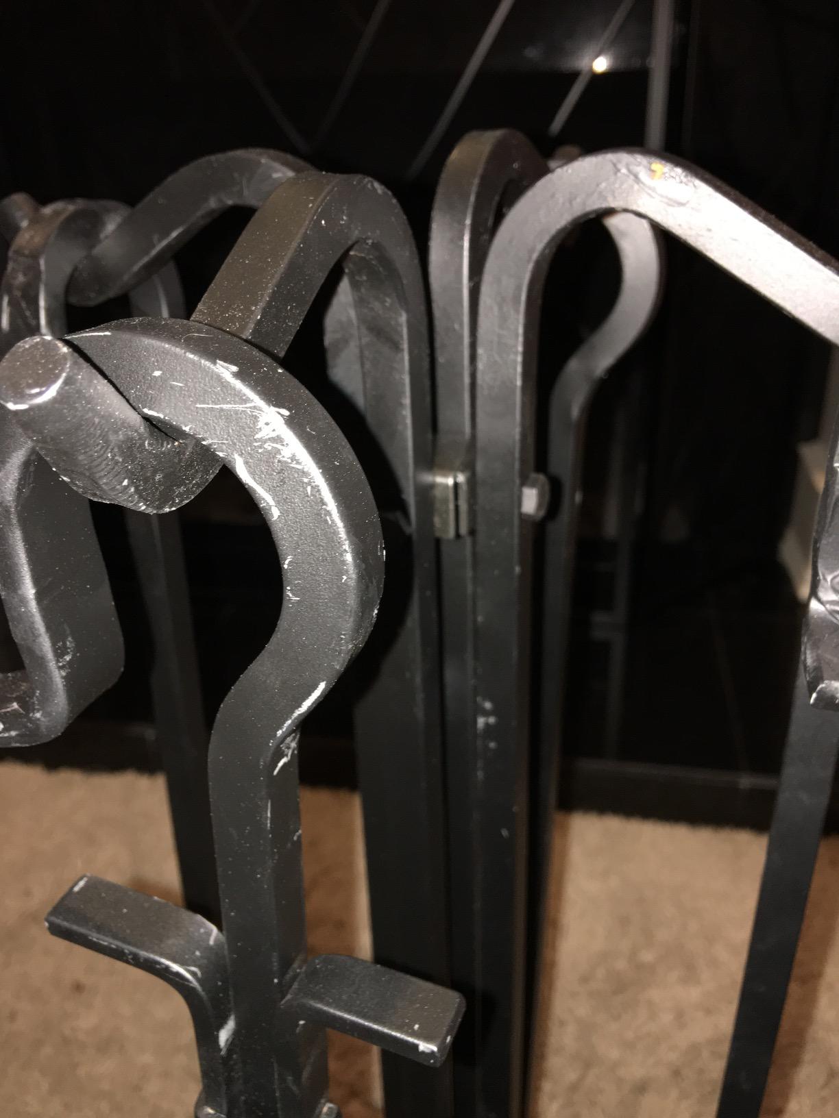 UniFlame 5-Piece Black Wrought Iron Fireplace Tools Set (F-11140) customer photo 2