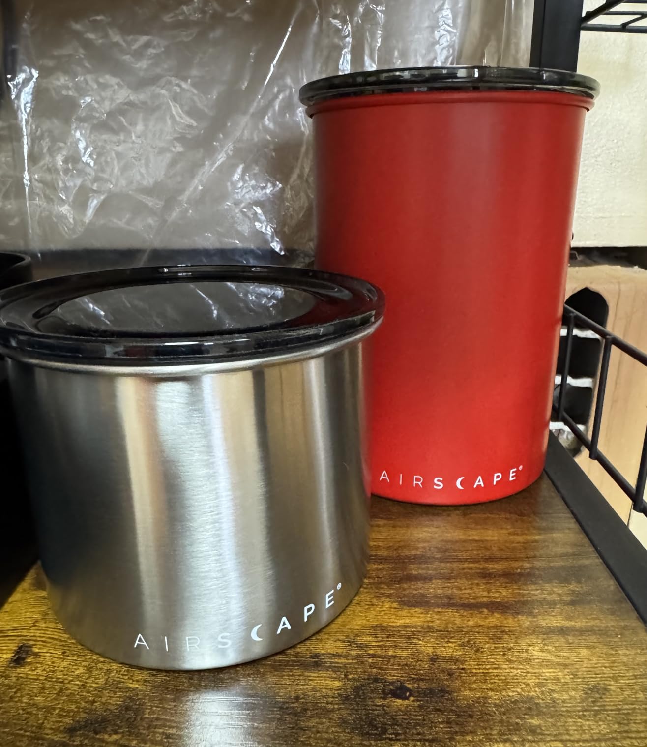 AirScape Planetary Design Stainless Steel Coffee Canister | Food Storage | US Patented Airtight Lid | Push Out Excess Air Preserve Food Freshness (Small, Brushed Steel) customer photo 2