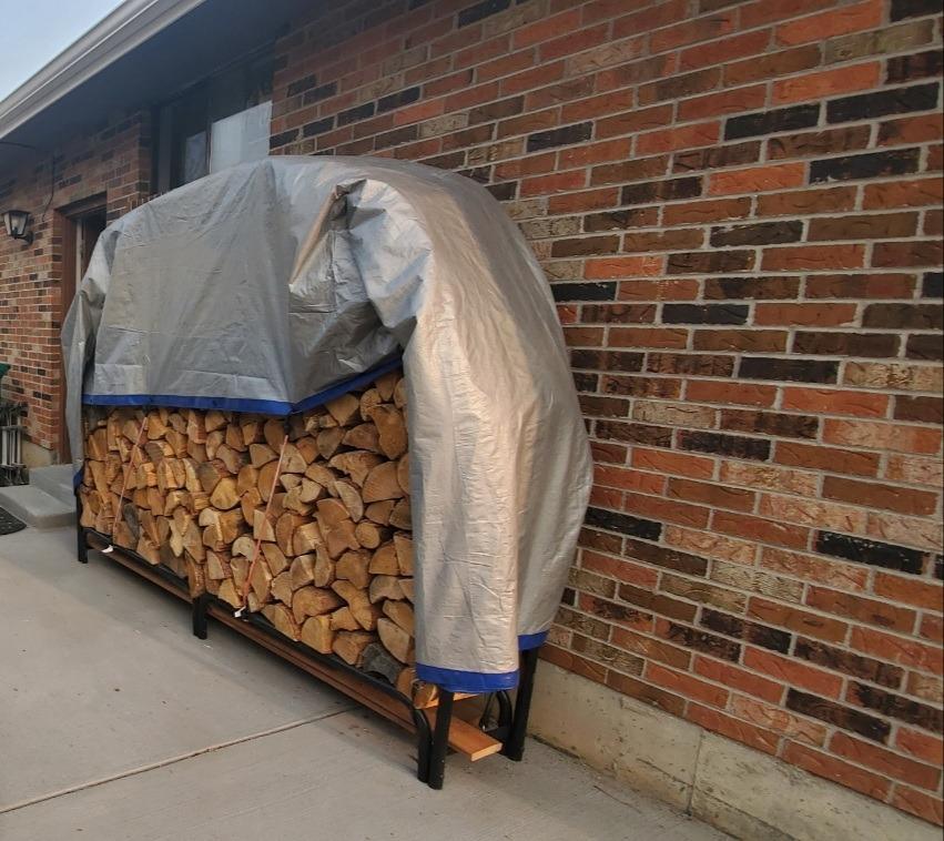 ShelterLogic 12' Adjustable Heavy Duty Outdoor Firewood Rack with Steel Frame Construction and Water-Resistant Cover customer photo 2