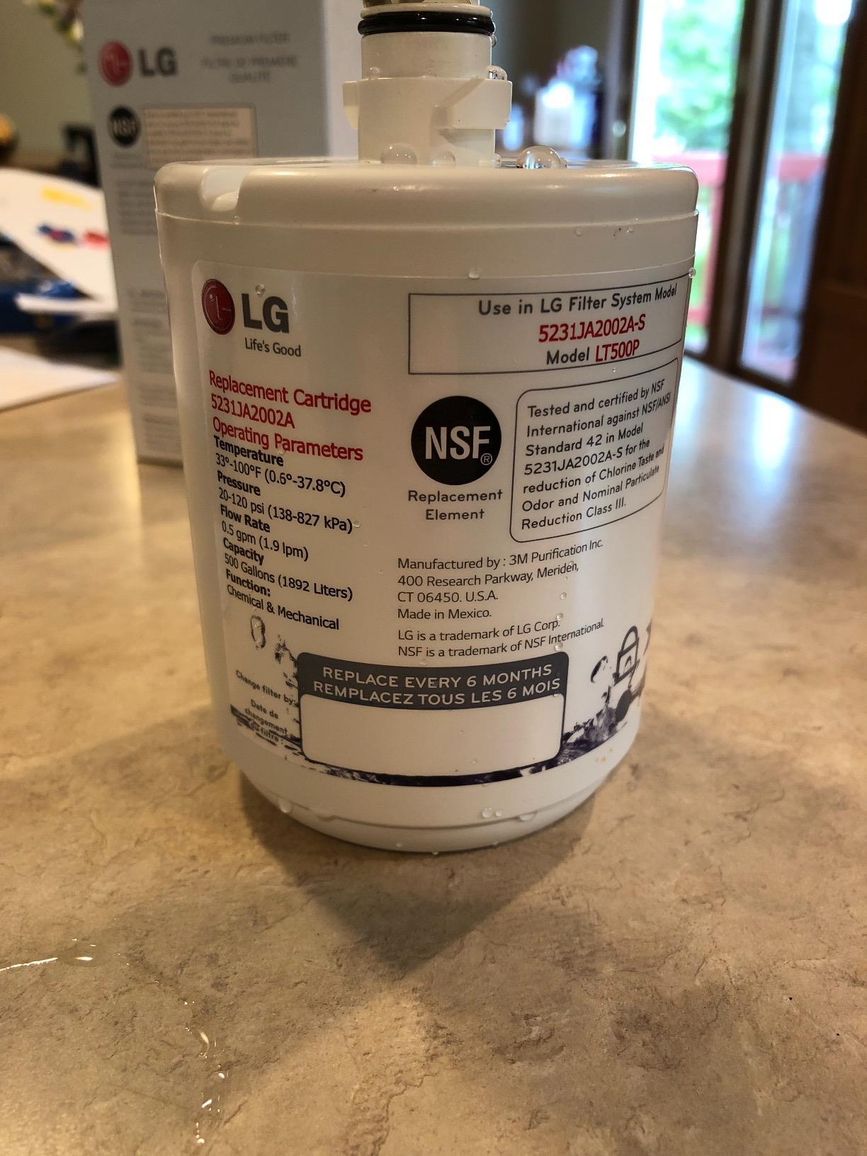 LG LT500P - 6 Month / 500 Gallon Capacity Replacement Refrigerator Water Filter (NSF42) customer photo 1