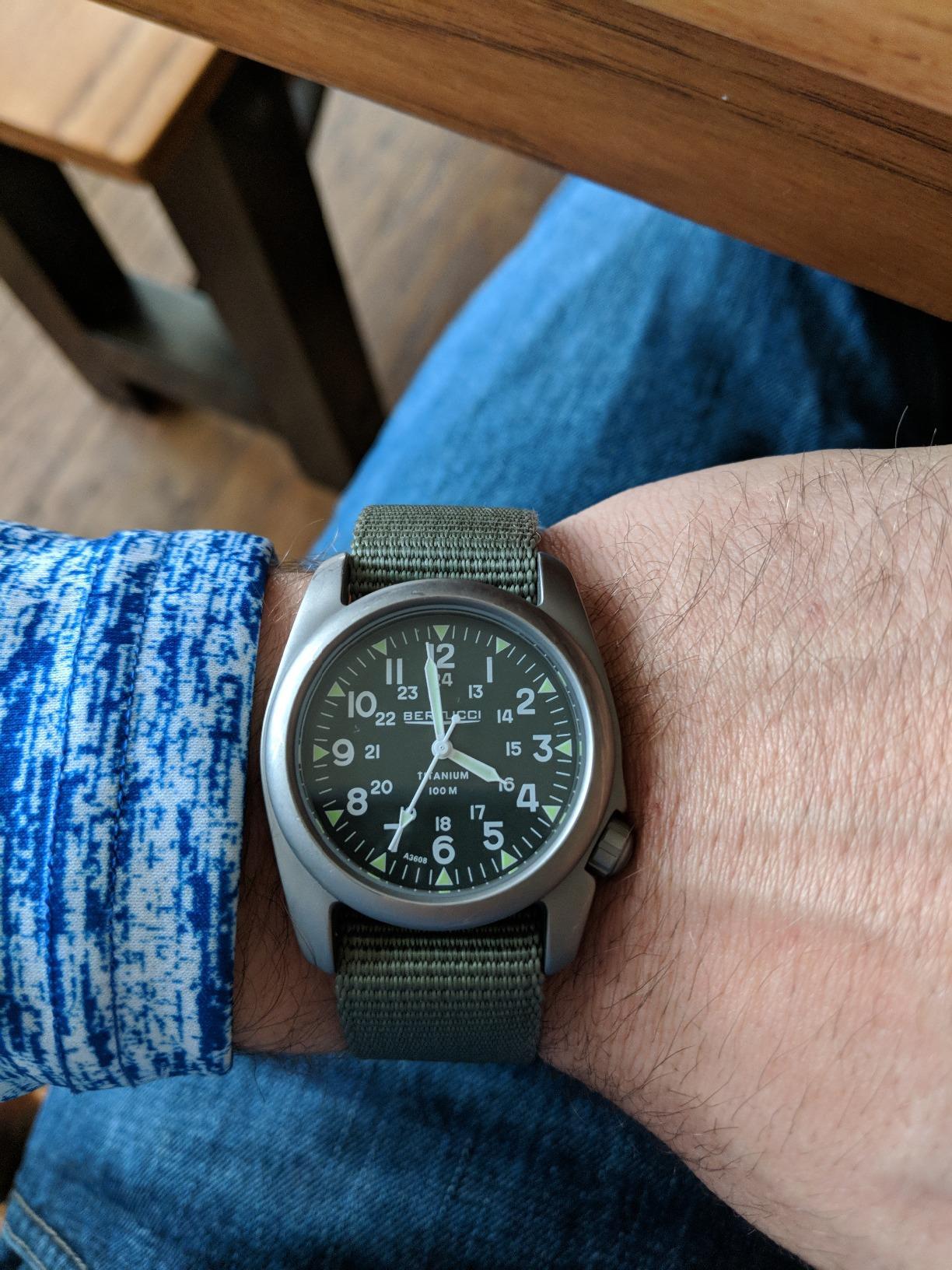 BERTUCCI A-2T Vintage Watch | Green Dial | Swiss Super Luminous Technology | Blending Vintage U.S Military and Titanium Innovation | Built for Performance | 12030 customer photo 1