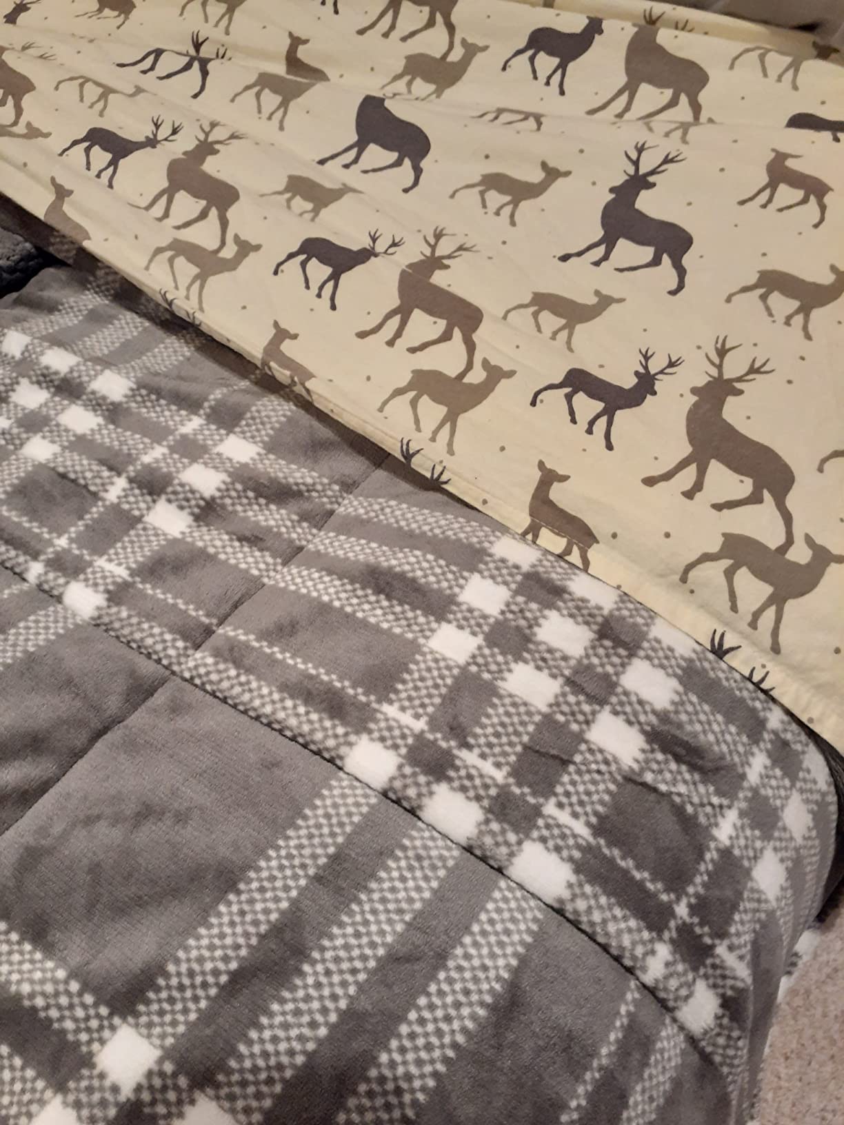 Pointehaven Heavy Weight Flannel Sheet Set, Queen, Snow Flakes - Warm & Cozy - 100% Cotton Flannel Pre-Shrunk -170 GSM -Deep Pockets -Easy Fit Elastic All Around-Comfy Double Brushed customer photo 2