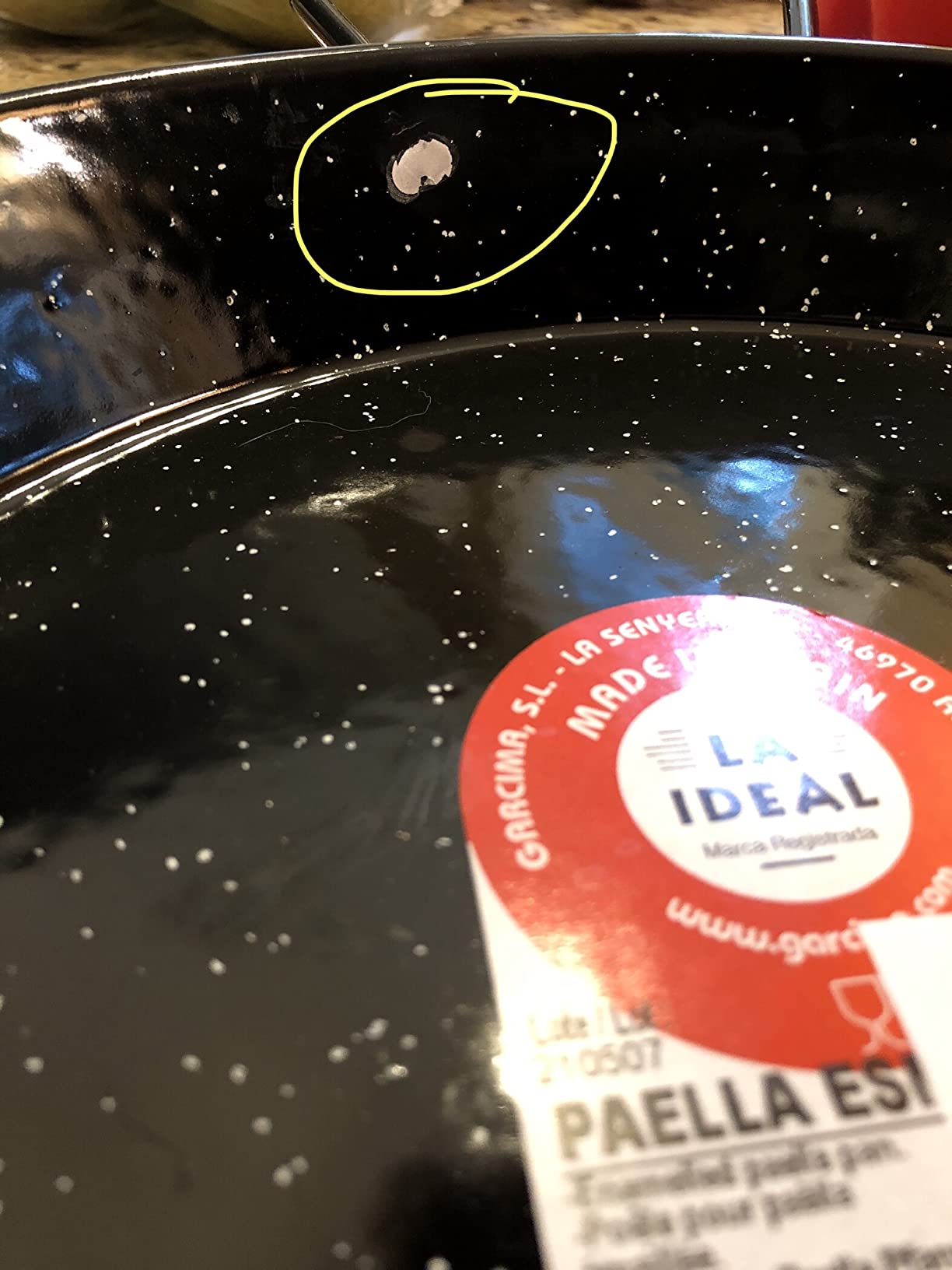 Garcima 12-Inch Enameled Steel Paella Pan, 30cm customer photo 2
