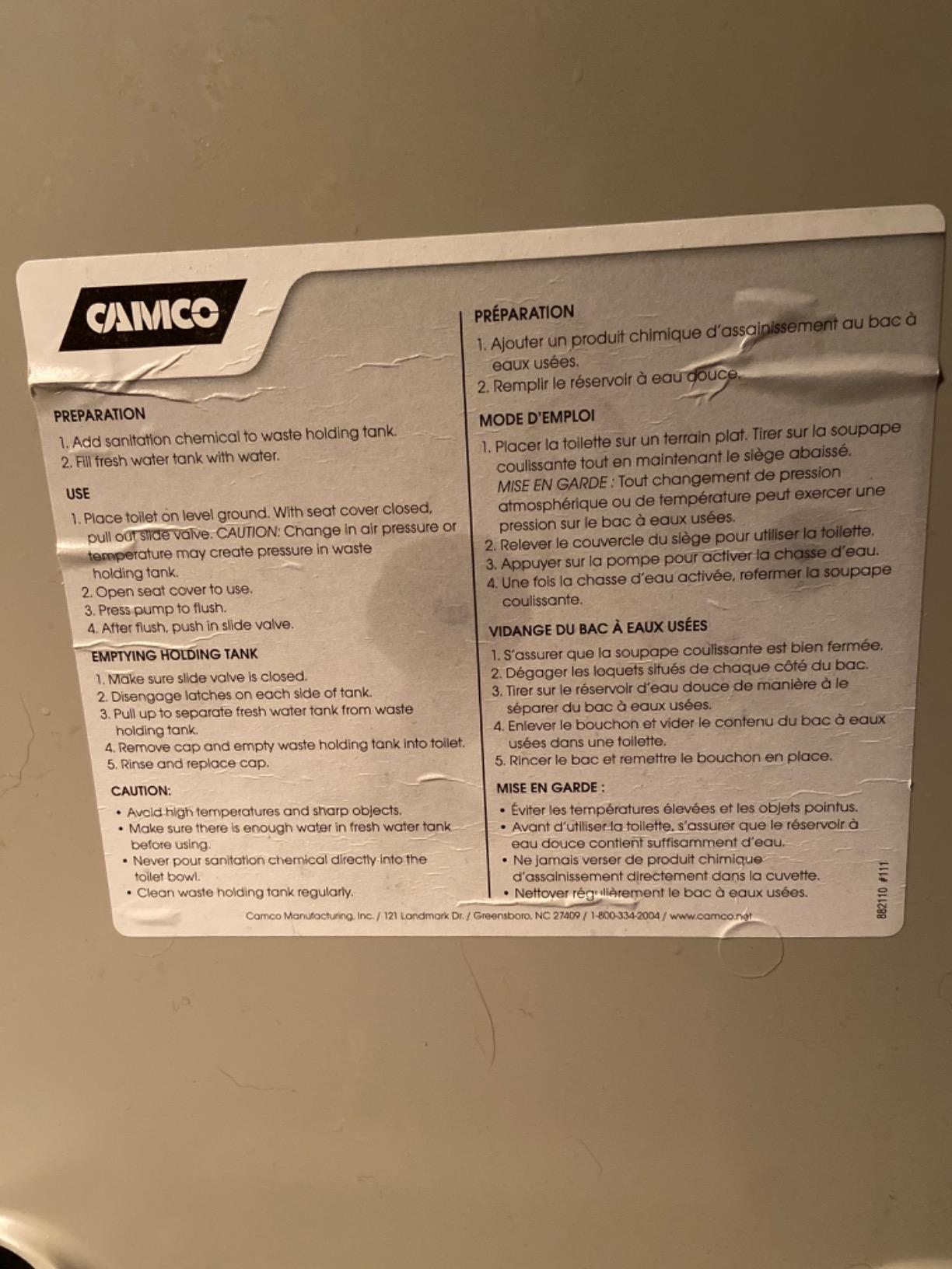 Camco Portable RV Toilet with Detachable Tank, Gray, 5.3 Gallon, 41541 customer photo 2