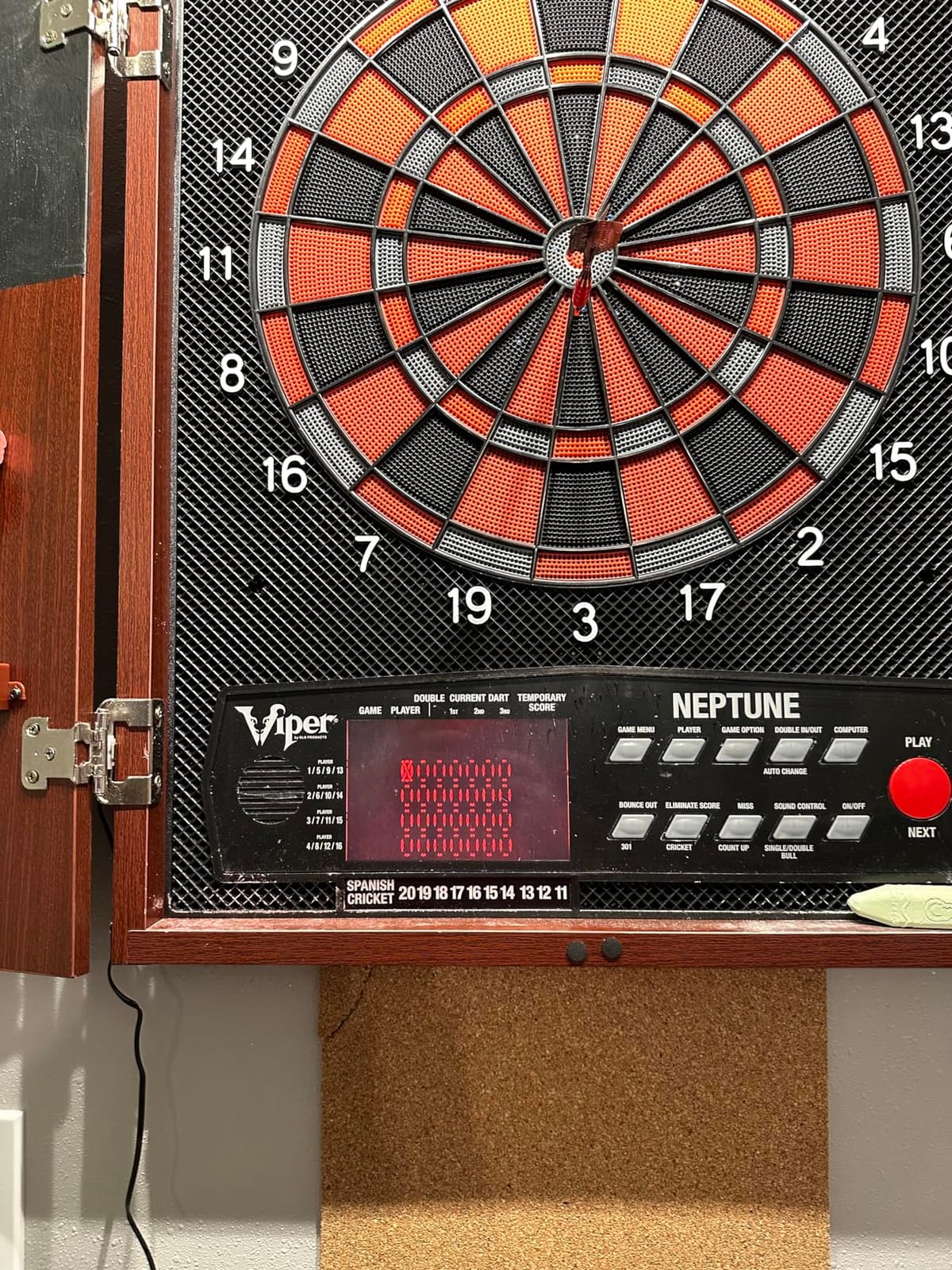 Viper by GLD Products Neptune Electronic Soft Tip Dart Board with Cabinet customer photo 2