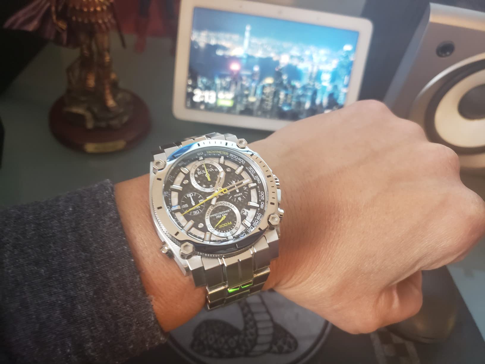 Bulova Men's Icon High Precision Quartz Chronograph Watch, Curved Mineral Crystal customer photo 2