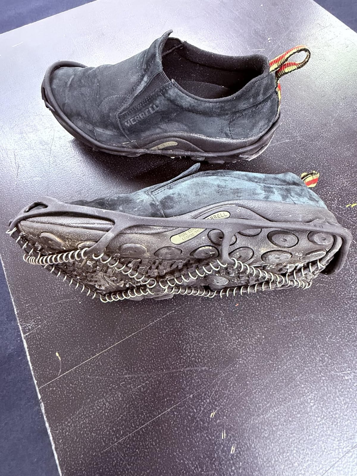 Yaktrax Walk Traction Cleats - 360-Degree Grip on Snow, Ice, & Multi-terrain Surfaces - Elastic Outer Band w/ Easy-On/Off Heel Tab & 1.2mm Zinc-coated Steel Coils - Abrasion & Rust Resistant - Unisex customer photo 1