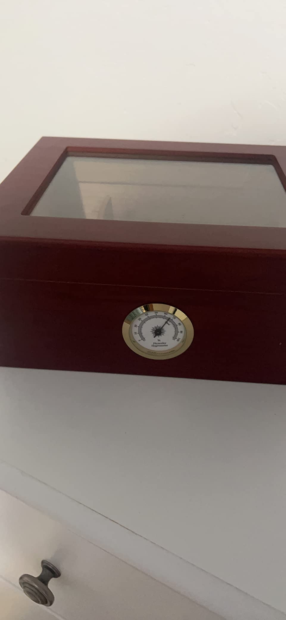 Premium Cigar Humidor for 25-50 Cigars - Elegant Humidor humidor with Hygrometer and Humidifier - Cedar Lined Cigar Box for Optimal Humidity Control (Analog) customer photo 2