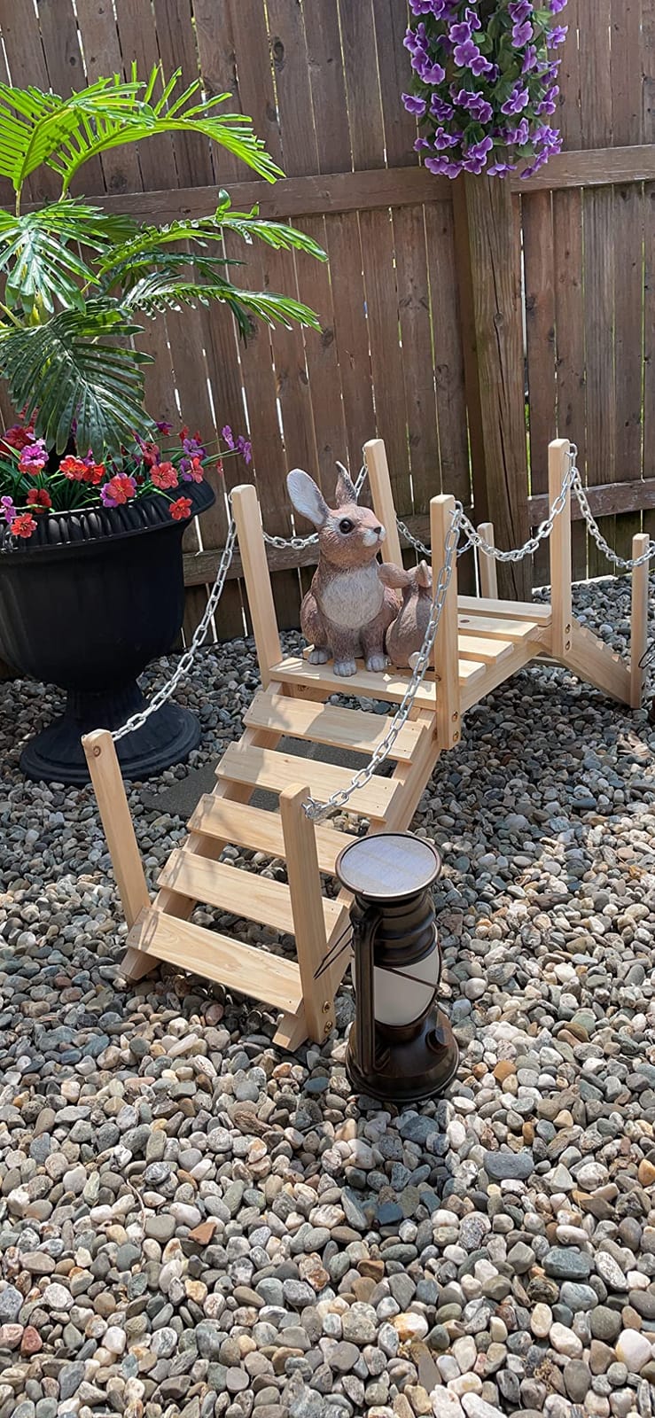 Shine Company 4963N Decorative Cedar Wood Garden Bridge with Side Rails, Natural customer photo 1