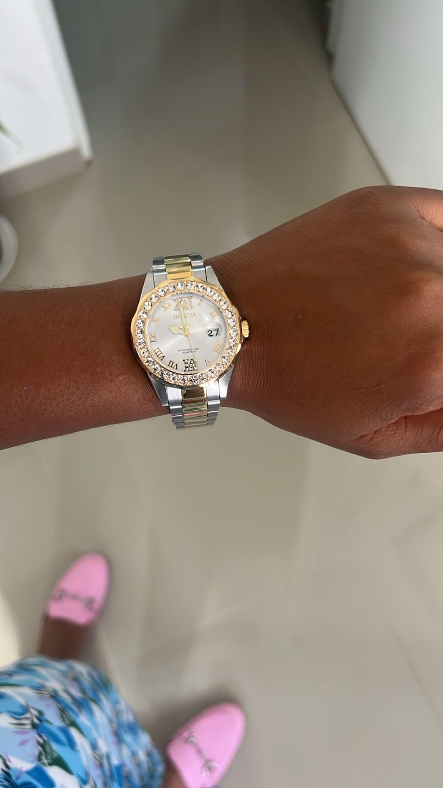 Invicta Women's Pro Diver Crystal Accented 18k Ion-Plated Stainless Steel Watch customer photo 2