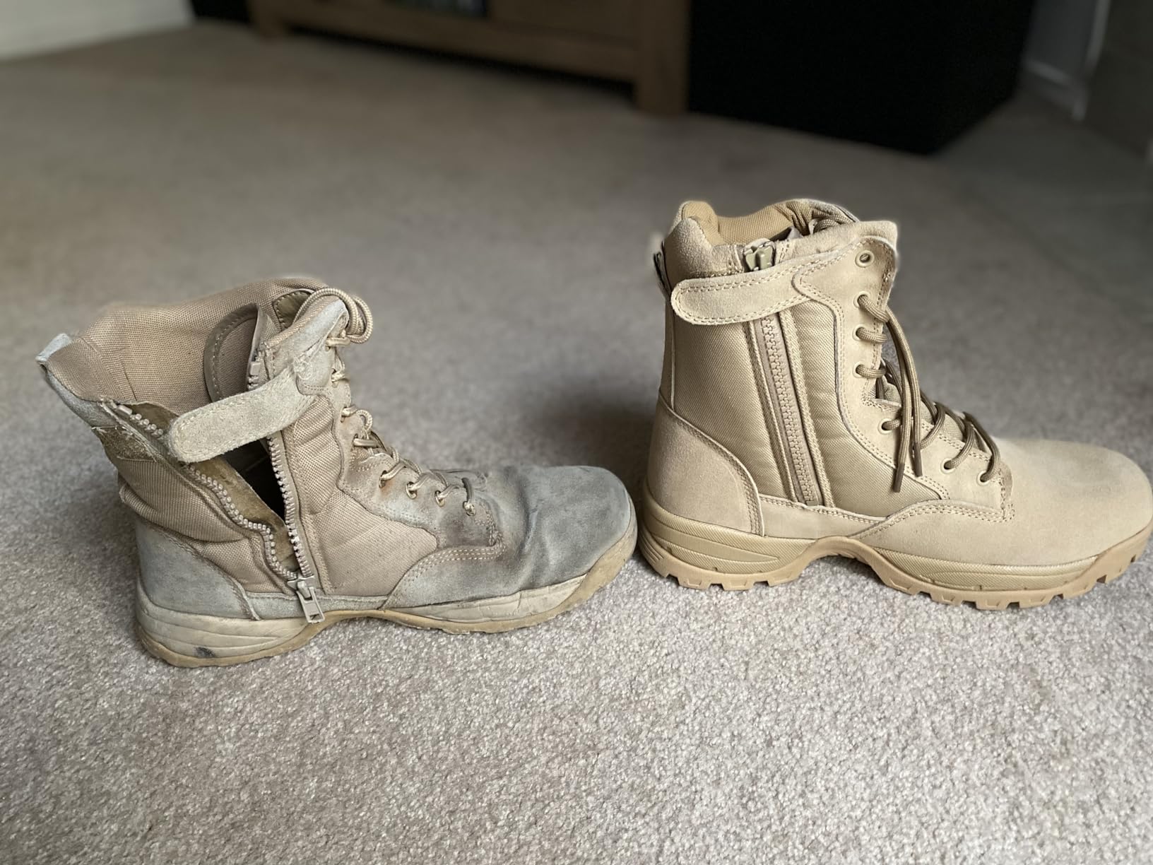 Maelstrom Men's Tactical Work Boots with Side Zipper – Lightweight Leather Military Style, Comfortable, Durable and Breathable for Outdoors customer photo 2