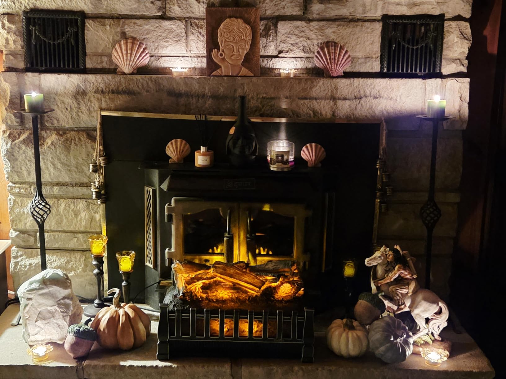 duraflame Electric Log Set 400 Sq Ft Heater, Faux Logs Insert with Lifelike Flames for Existing Fireplaces, Remote Control Included customer photo 2