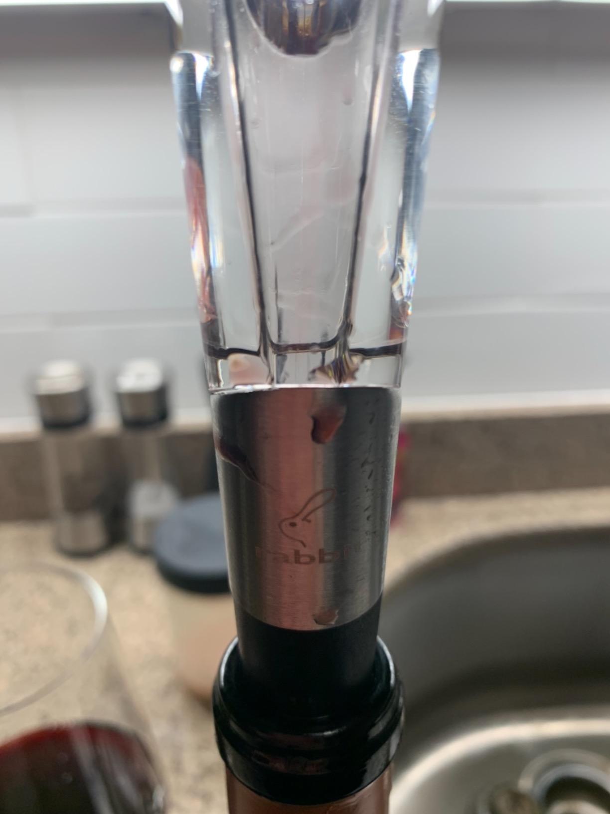 Rabbit Super Wine Aerator & Pourer (Stainless Steel/Black/Clear) customer photo 2