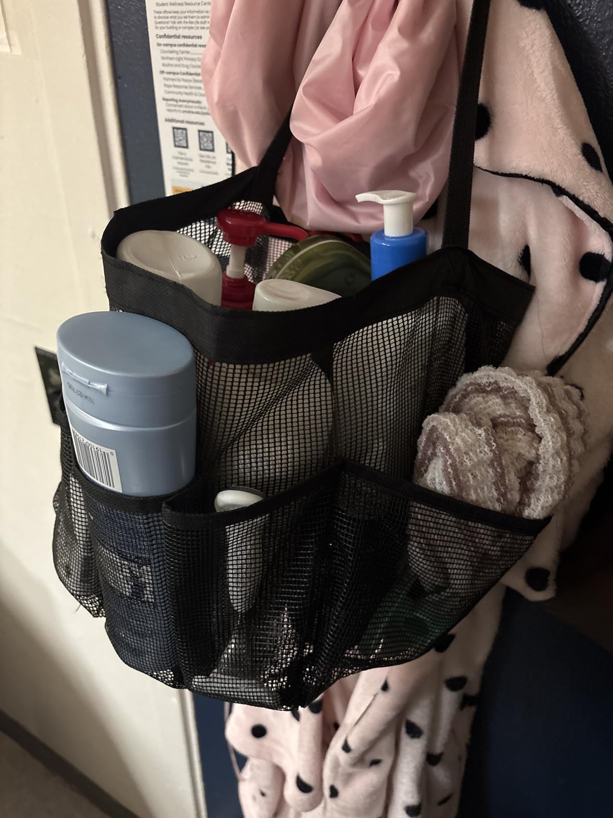 Mesh Shower Caddy Portable - 9 Pockets for College Dorm Room Essential customer photo 2