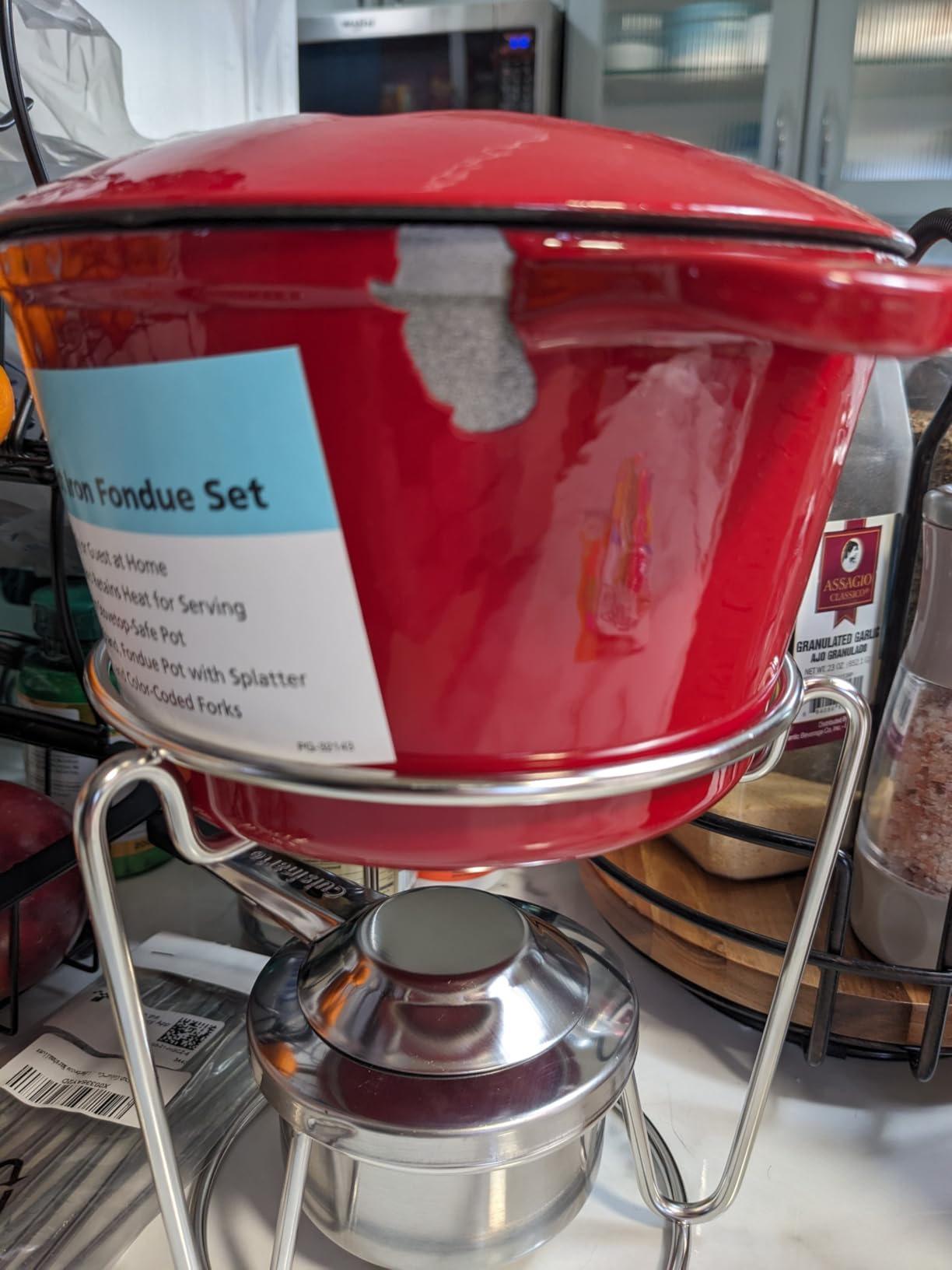 Cuisinart 13-Piece Cast Iron Fondue Set, Red customer photo 2