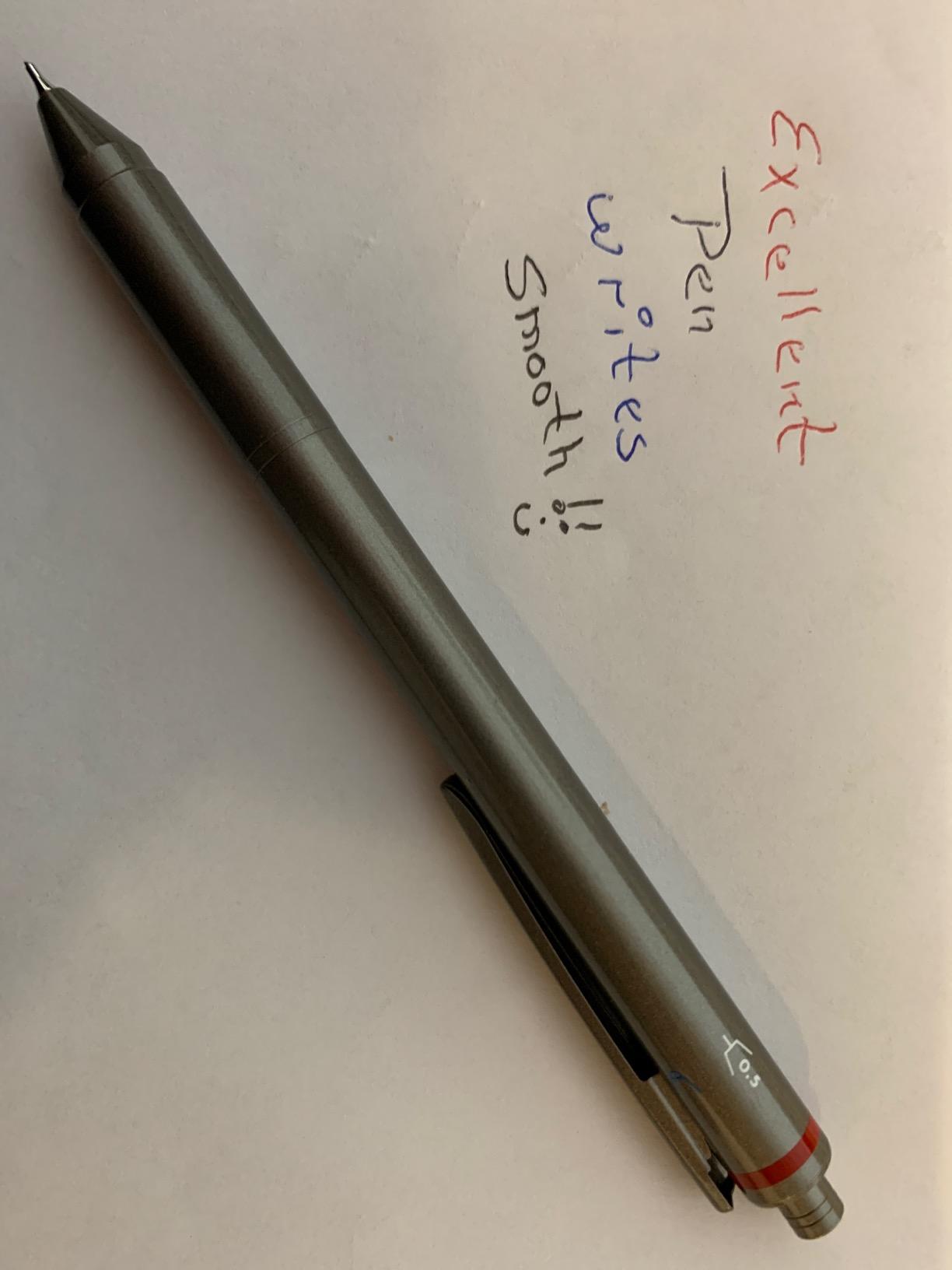 rOtring Multi-Function Pen, Four-In-One, 0.5mm Mechanical Pencil with Black/Red/Blue Ballpoint Pen in Triangle Package (502-700F) customer photo 1