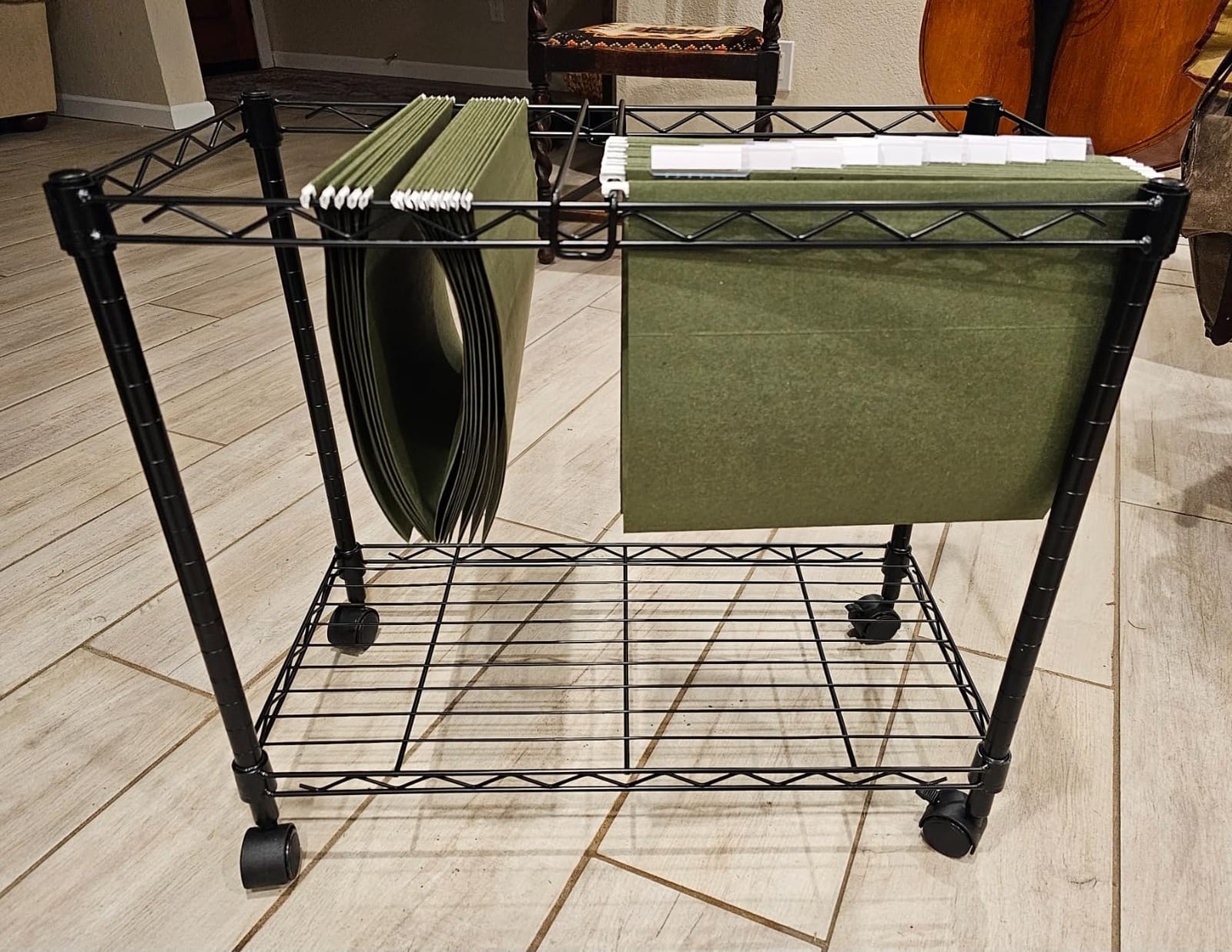 Oceanstar Portable 1-Tier Metal Rolling File Cart, Black,24 in customer photo 1