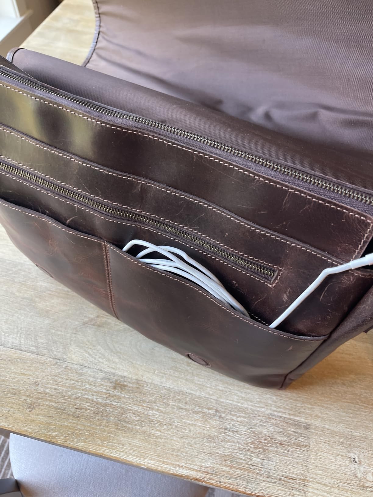 Leather Messenger Bag for Men - 16 Inch Full Grain Vintage Laptop Satchel customer photo 1