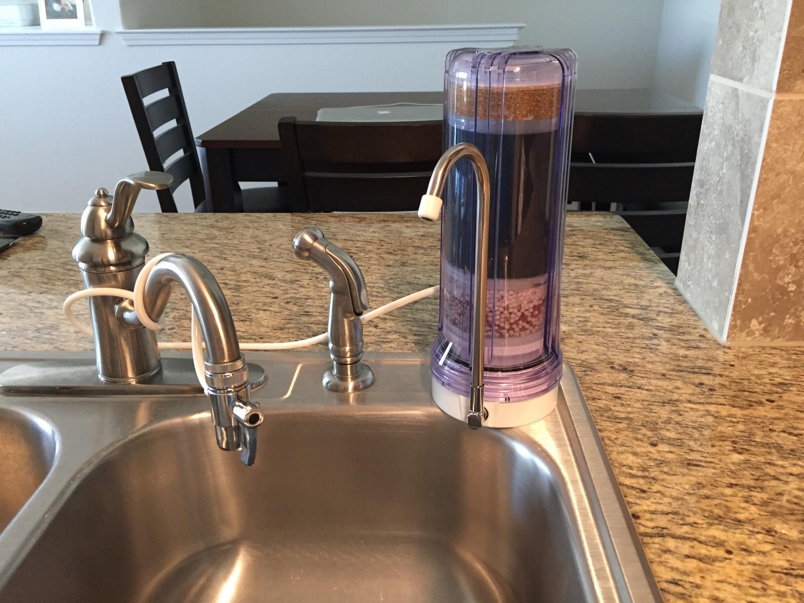 APEX MR-1050 Countertop Water Filter, 5 Stage Mineral pH Alkaline Easy Install Faucet Water Filter - Reduces Heavy Metals, Bad Taste and Up to 99% of Chlorine - Clear customer photo 2
