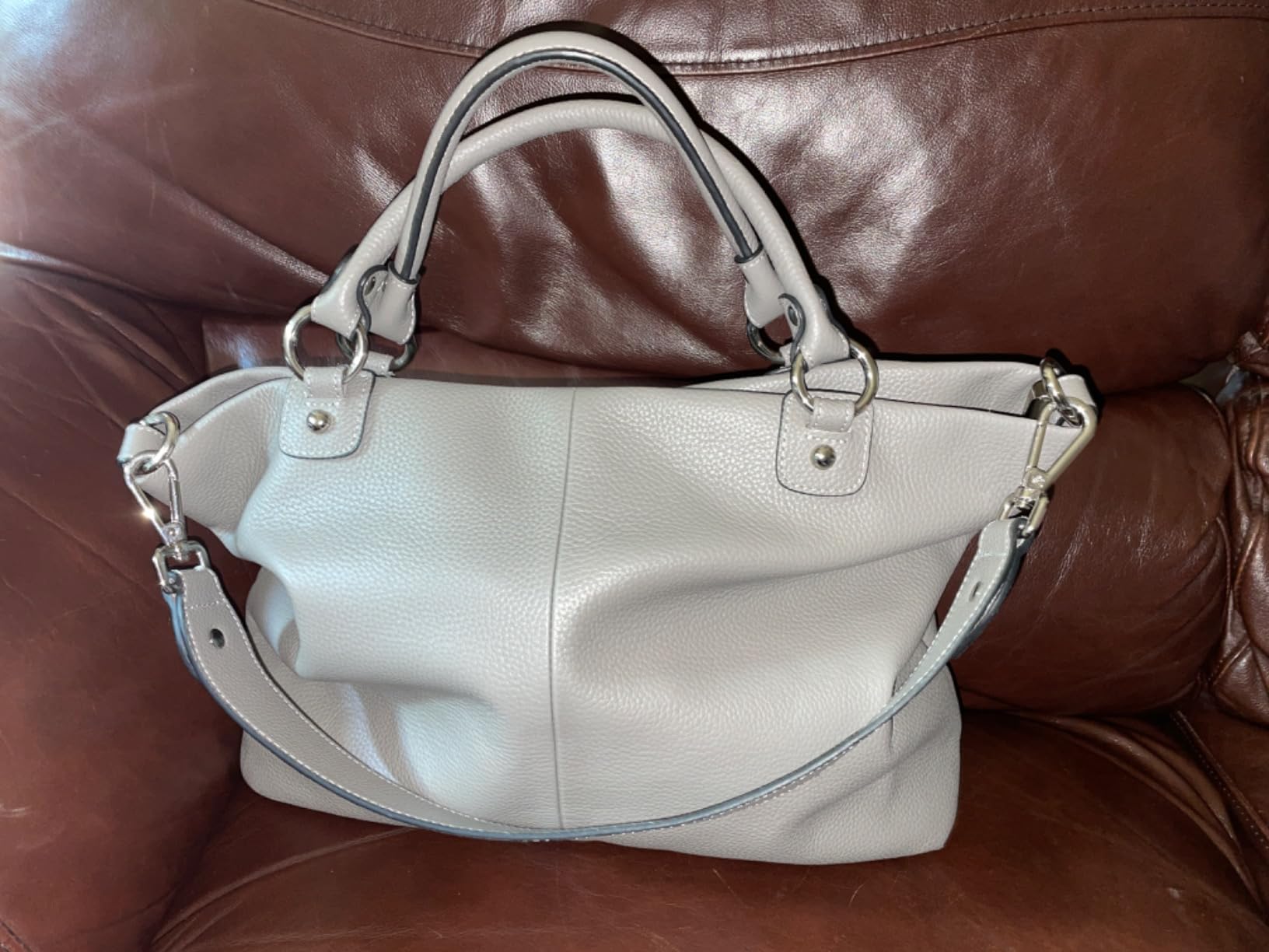 Kattee Genuine Leather Tote Purse for Women, Top Handle Satchel customer photo 2