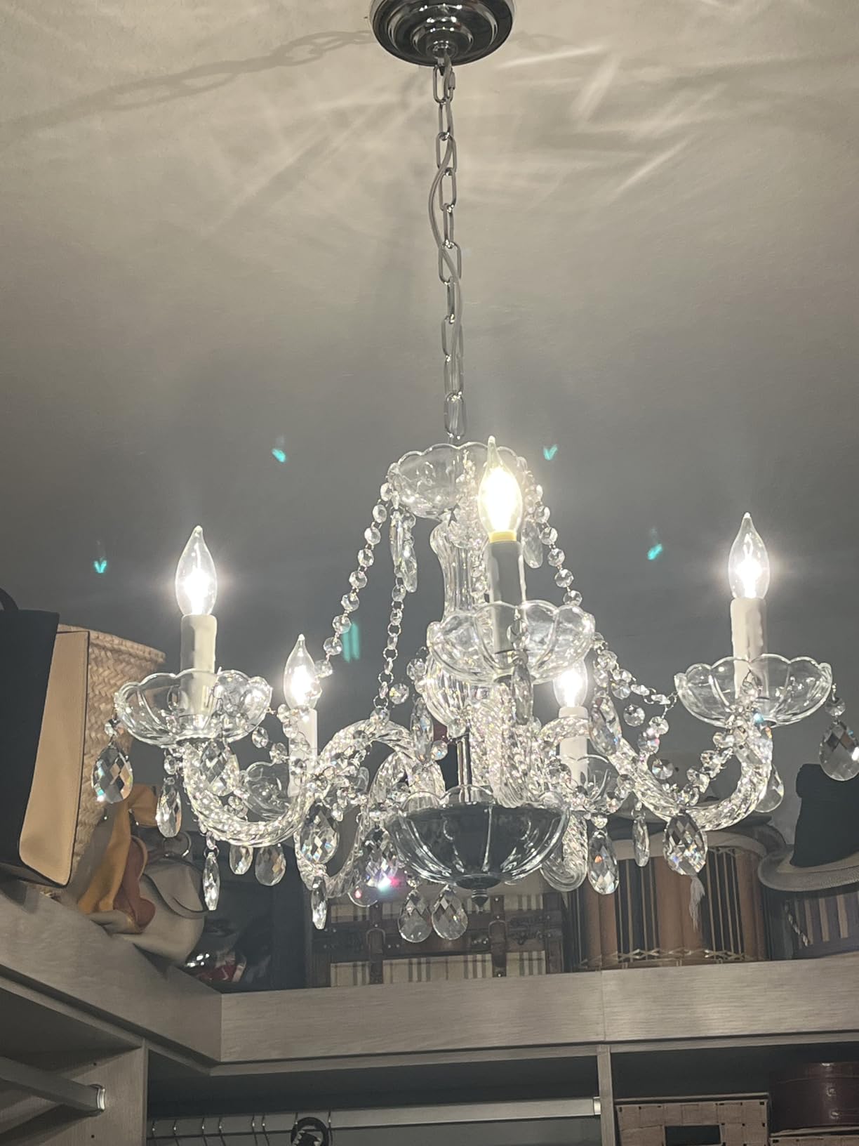 Saint Mossi Modern Contemporary Elegant K9 Crystal Glass Chandelier Pendant Ceiling Lighting Fixture - 5 Lights customer photo 1