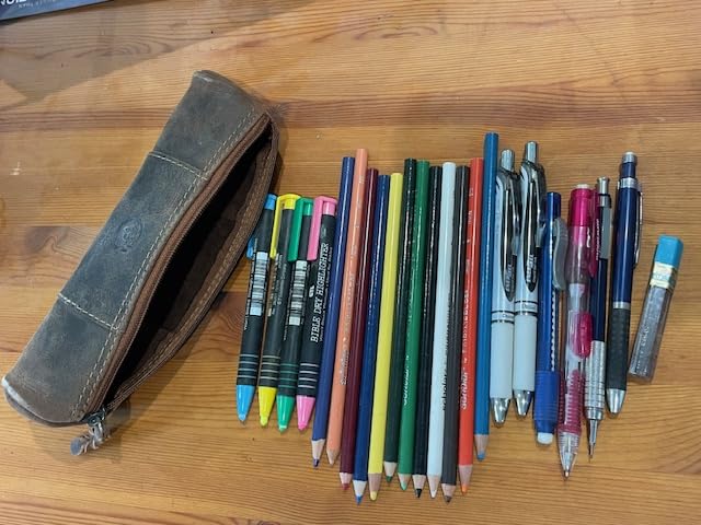 Rustic Town Leather Pencil Case - Full Grain Leather Zippered Pen Pouch - Stationery Bag Pen Holder for Work & Office customer photo 1